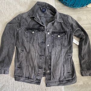 NWT Gap Oversized Washed Black Denim Jacket XS/S